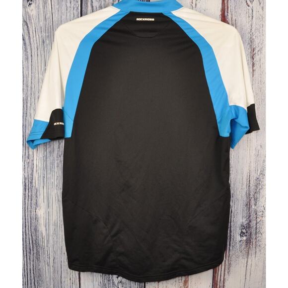 bTwin MTB Cycling Jersey Men's Medium Blue White Rockrider Zip Pockets - Picture 7 of 7